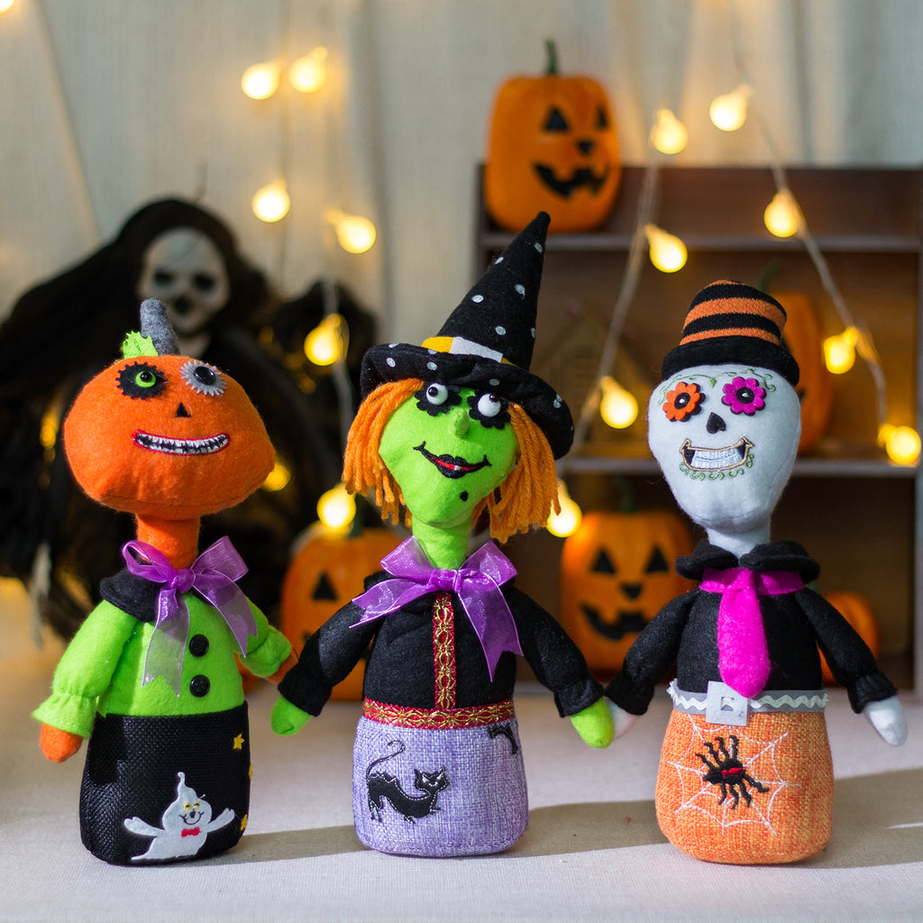 Witch, Skull & Pumpkin Figurines | Premium Halloween Desktop Decor