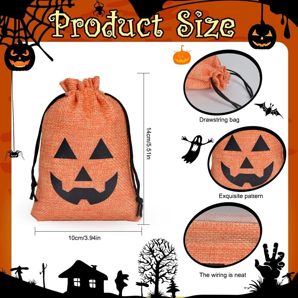 Burlap Candy Pouch Set | Premium Halloween Gift Bags, 5pc