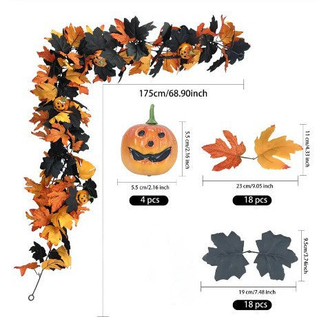 Ghost Face Pumpkin Vine | Premium Halloween Faux Décor