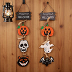 Wooden Pumpkin Ghost Door Plaque | Premium Halloween Decor