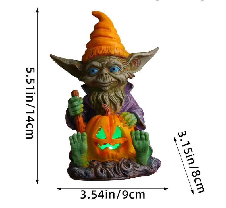 Pumpkin Gnome Figurine | Premium Halloween Resin Decor