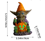 Pumpkin Gnome Figurine | Premium Halloween Resin Decor