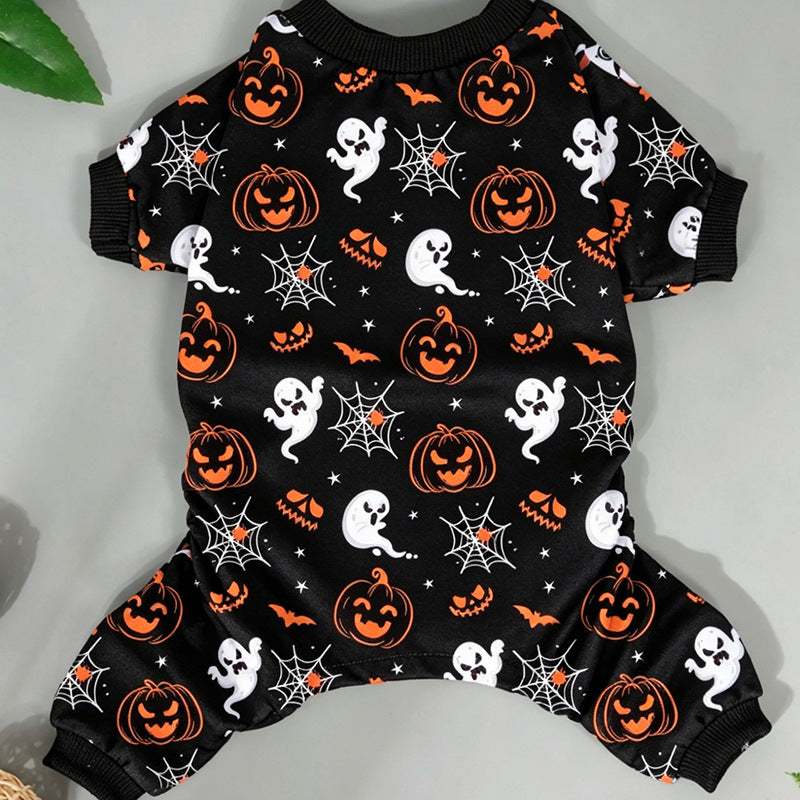 Pumpkin Pajama Pet Costume | Premium Halloween Four-Leg Outfit