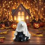 Ghost Pumpkin Resin Decoration | Premium Halloween Desk Decor