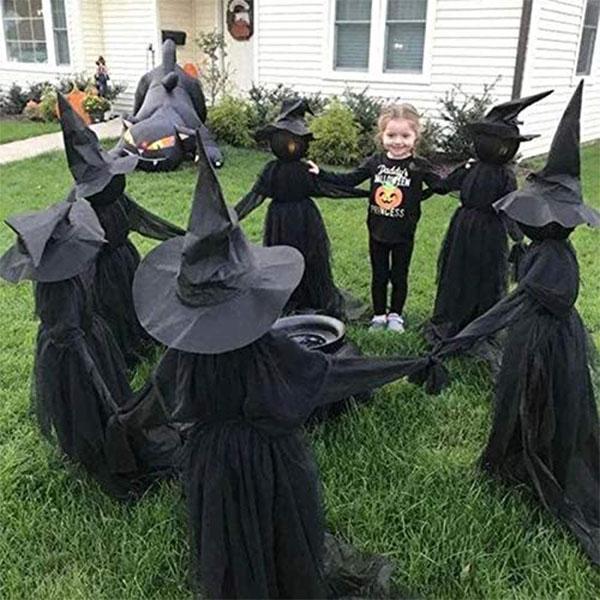 Light-Up Witch Ghost Decoration | Premium Halloween Voice-Control Prop