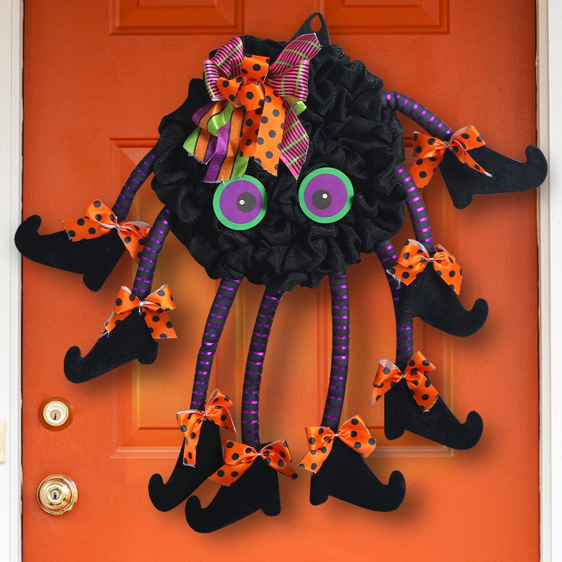 Spider Door Wreath | Premium Halloween Fabric Decoration