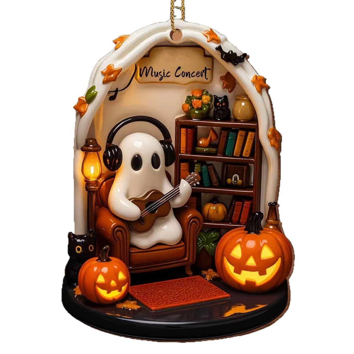 Spooky Reading Nook Ornament | Premium Halloween Decor