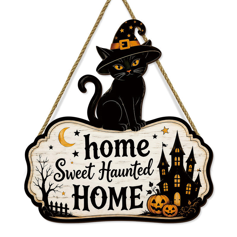 Farmhouse Black Cat Plaque | Premium Halloween Wall Decor