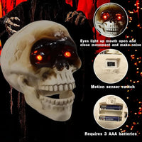 Motion Sensor Skull Heads | Premium Halloween Sound & Light Prop