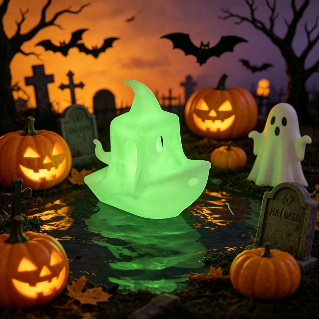 Ghost Ship Pumpkin Boat Decor | Premium Halloween Desk Piece