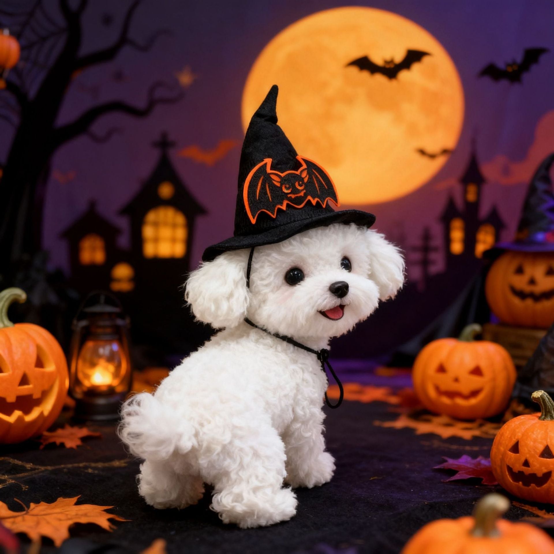 Pet Halloween Costume Hat | Premium Pumpkin & Bat Styles
