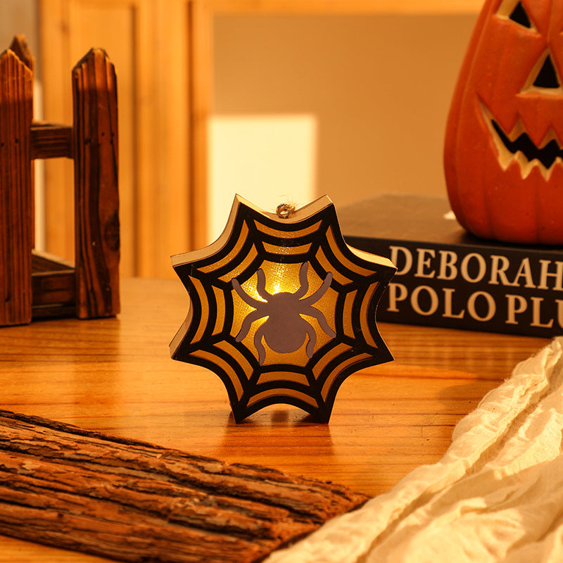 Wooden Pumpkin Skull Lantern | Premium Halloween Night Light
