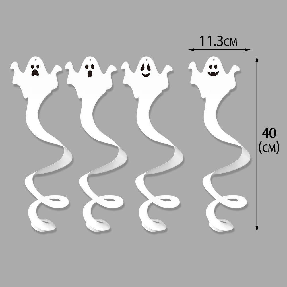 Hanging Ghost Ornament Set | Premium Halloween Scene Decor, 8pc