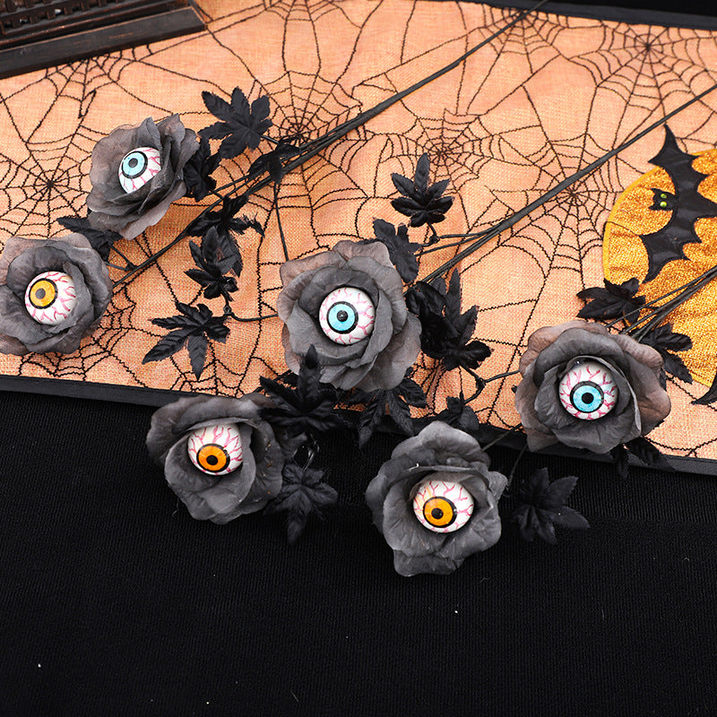 Eyeball Maple Leaf Bouquet | Premium Halloween Decor Stems