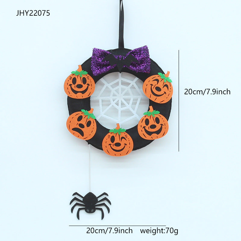 Pumpkin Skull Wreath | Premium Halloween Hanging Decor