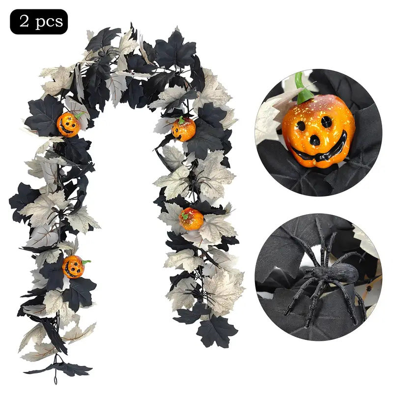 Ghost Face Pumpkin Vine | Premium Halloween Faux Décor