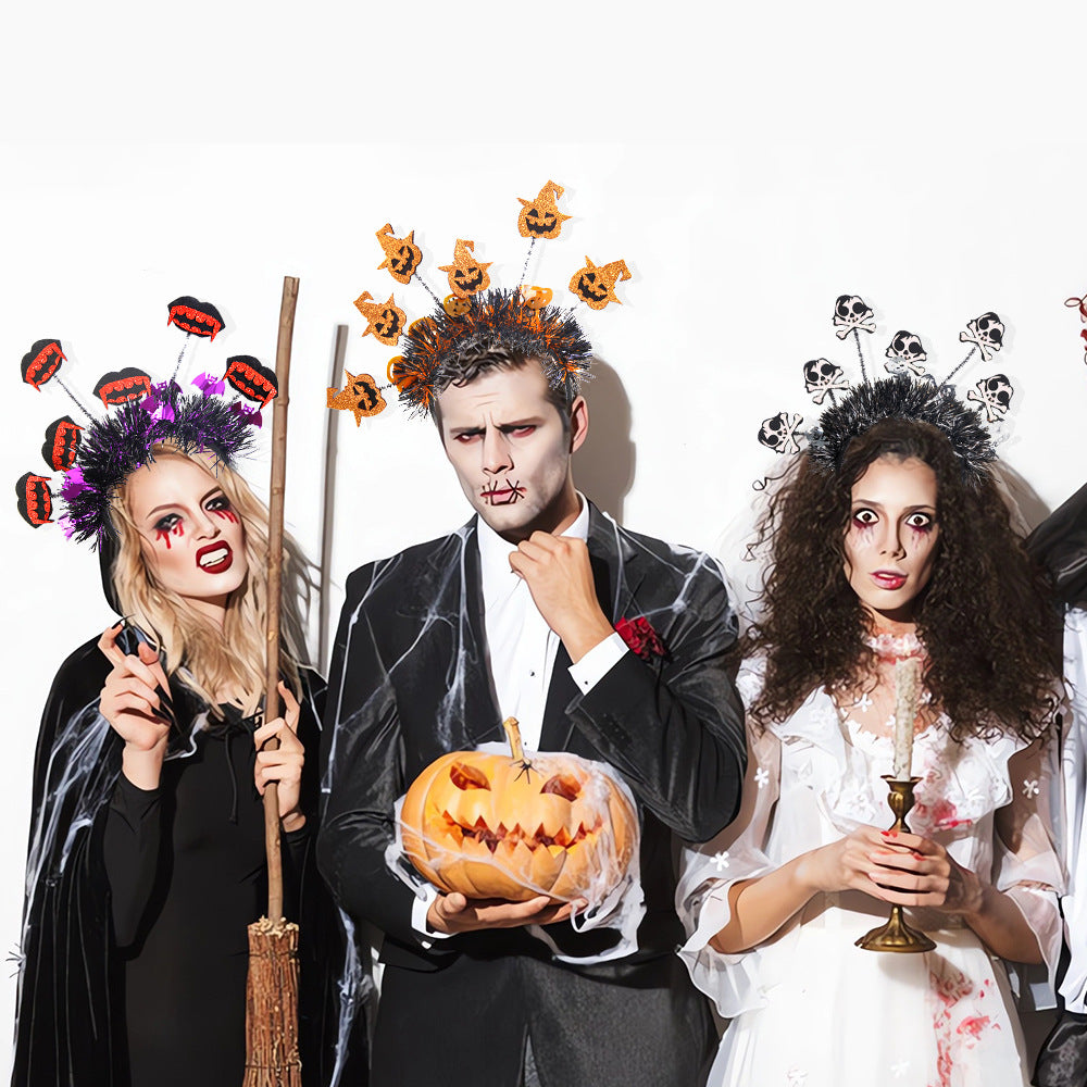 Halloween Party Headband | Premium Pumpkin & Spider Accessory