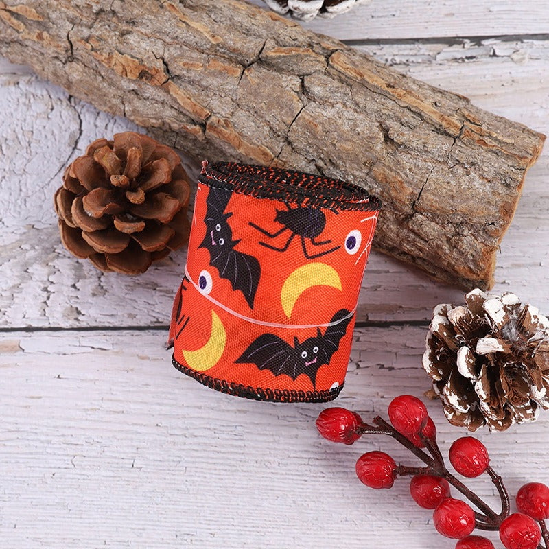 Spider Print Decor Ribbon | Premium Halloween DIY Craft Ribbon