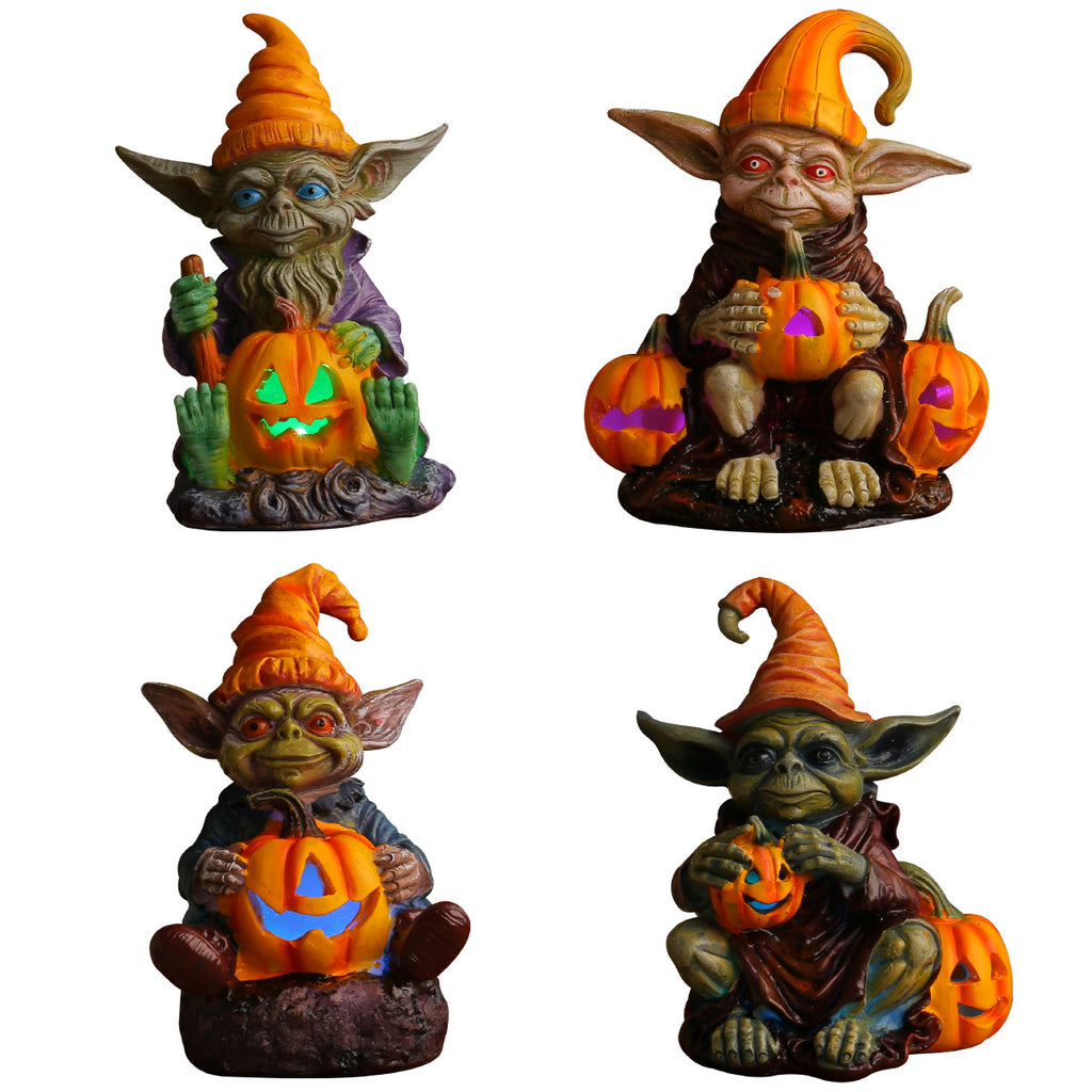 Pumpkin Gnome Figurine | Premium Halloween Resin Decor