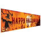 Halloween Backdrop Banner | Premium Bloody Bat & Pumpkin Decor, 250x48cm