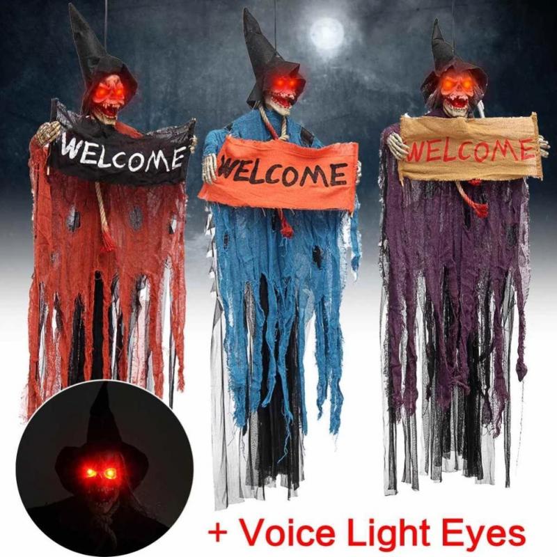 Hanging Ghost Electric Skull Light | Premium Halloween Haunted Decor