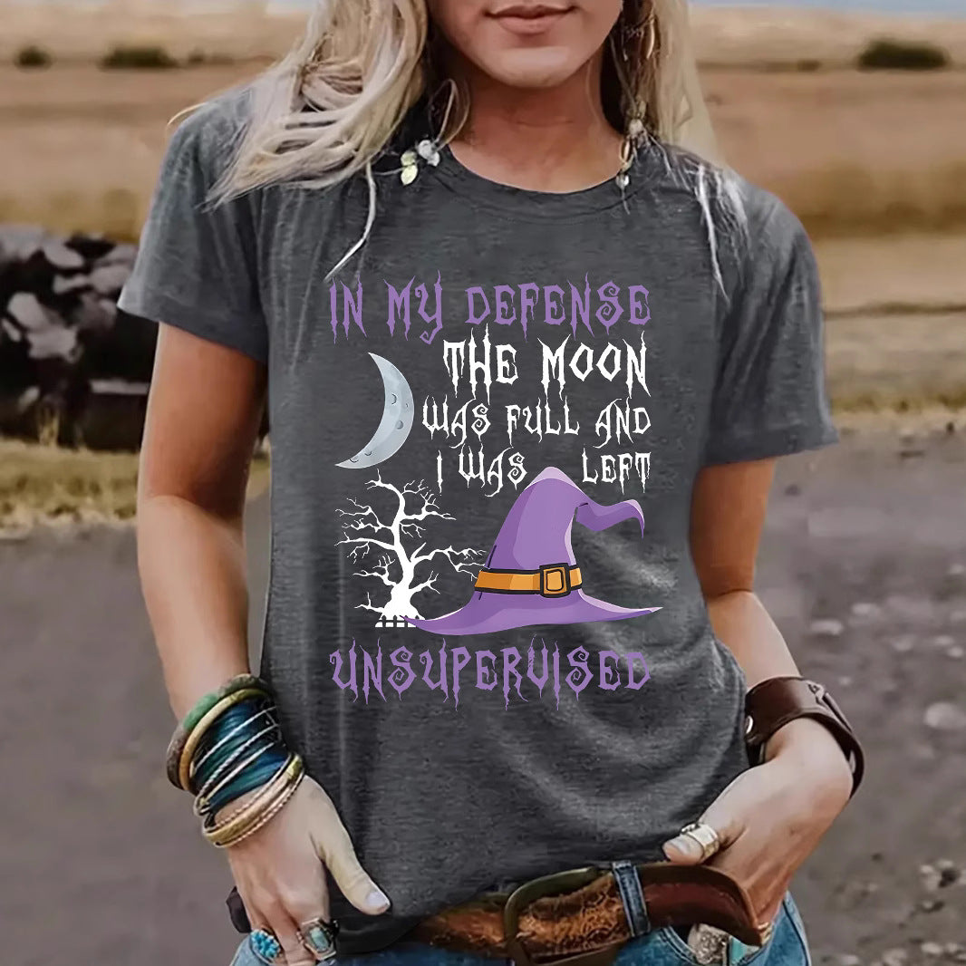 Witch Pattern Graphic Tee | Premium Halloween Short Sleeve