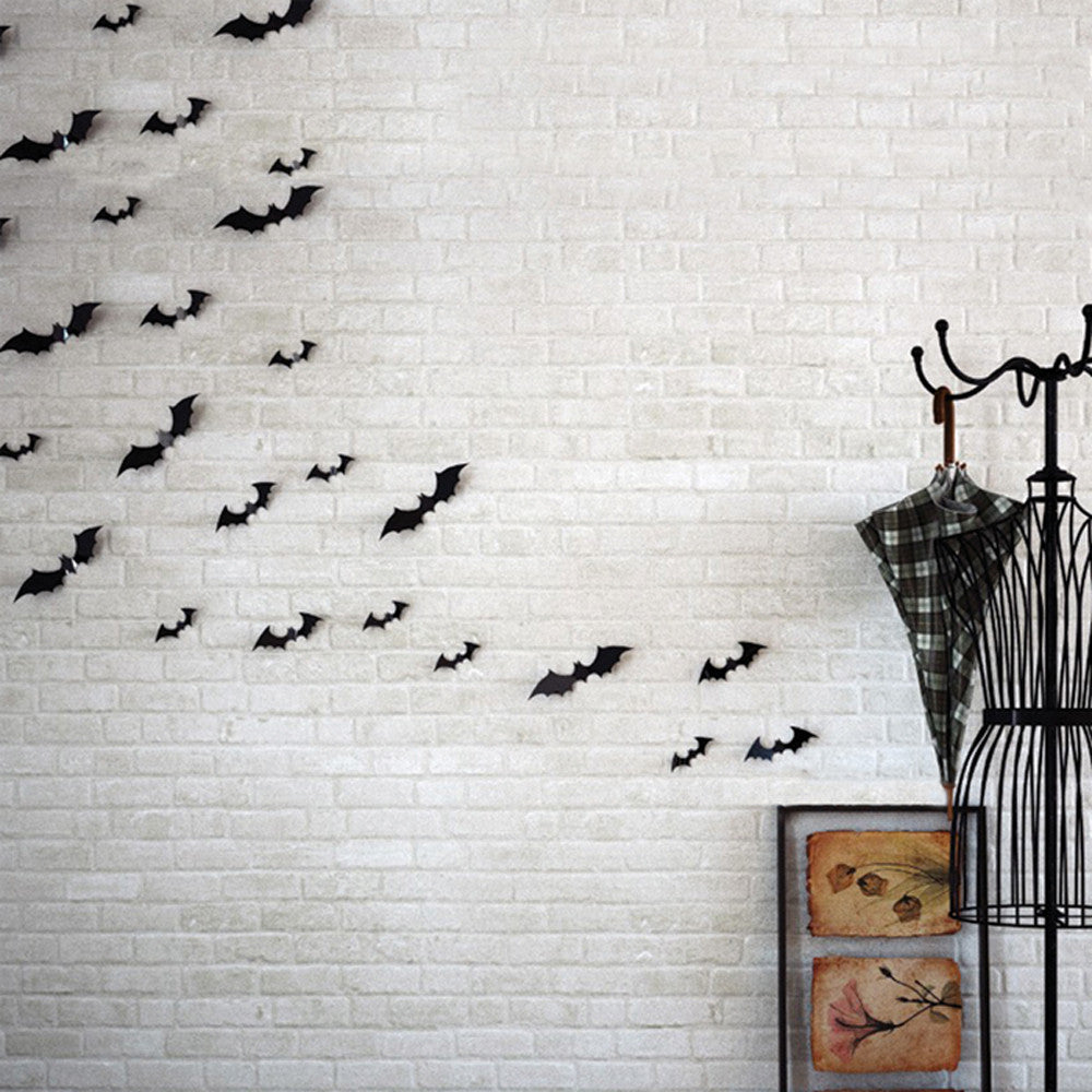 3D Bat Wall Decals, 12pc | Premium Halloween Wall Decor