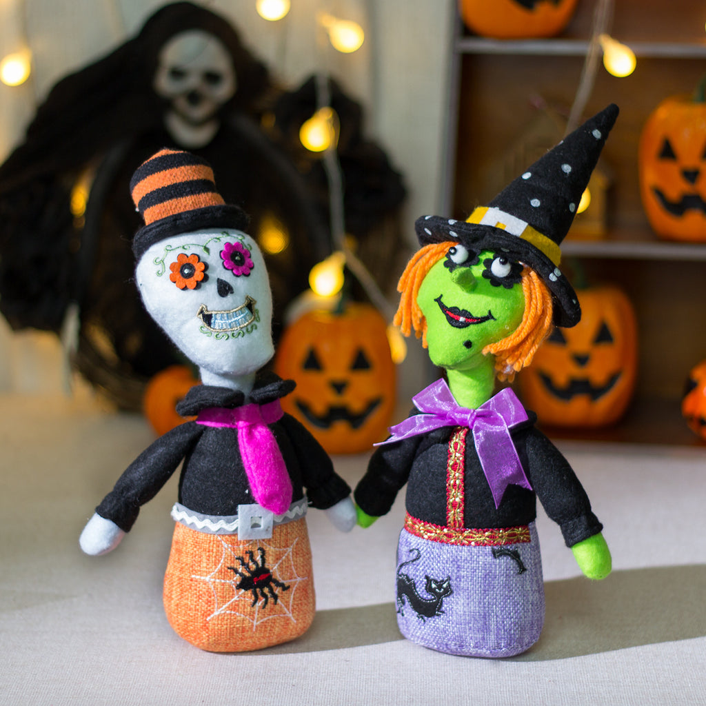 Witch, Skull & Pumpkin Figurines | Premium Halloween Desktop Decor