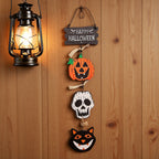Wooden Pumpkin Ghost Door Plaque | Premium Halloween Decor