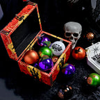 Ghost Ball Skull Ornament Set | Premium Halloween Decor, 6cm