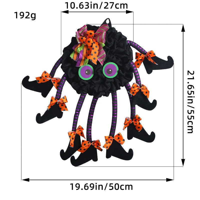 Spider Door Wreath | Premium Halloween Fabric Decoration