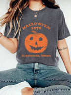Halloween Pumpkin Print T-Shirt | Premium Graphic Tee