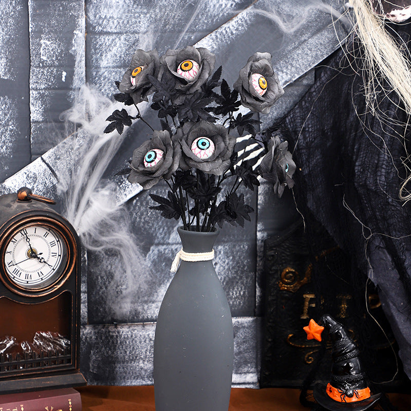 Eyeball Maple Leaf Bouquet | Premium Halloween Decor Stems