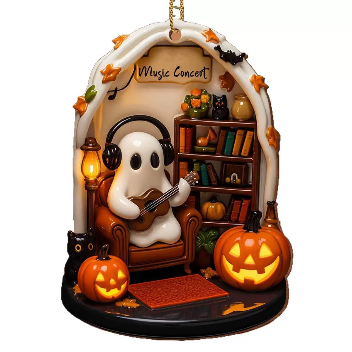Spooky Reading Nook Ornament | Premium Halloween Decor