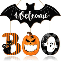 Wooden BOO Door Sign | Premium Halloween Welcome Plaque