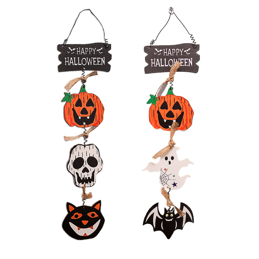Wooden Pumpkin Ghost Door Plaque | Premium Halloween Decor