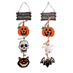 Wooden Pumpkin Ghost Door Plaque | Premium Halloween Decor