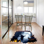 3D Broken Wall Pumpkin Sticker | Premium Halloween Wall Decor