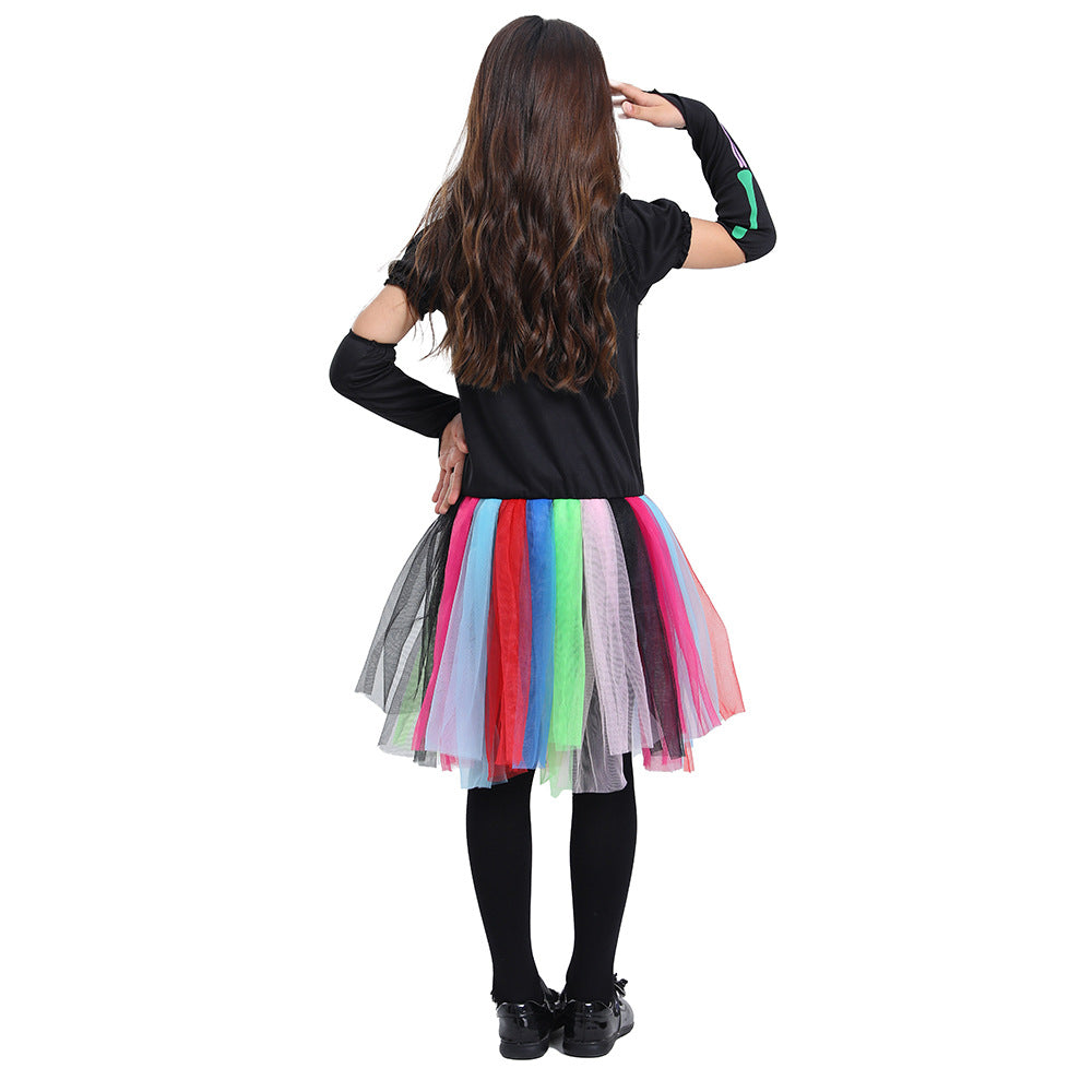 Punk Neon Skeleton Dress | Premium Halloween Costume
