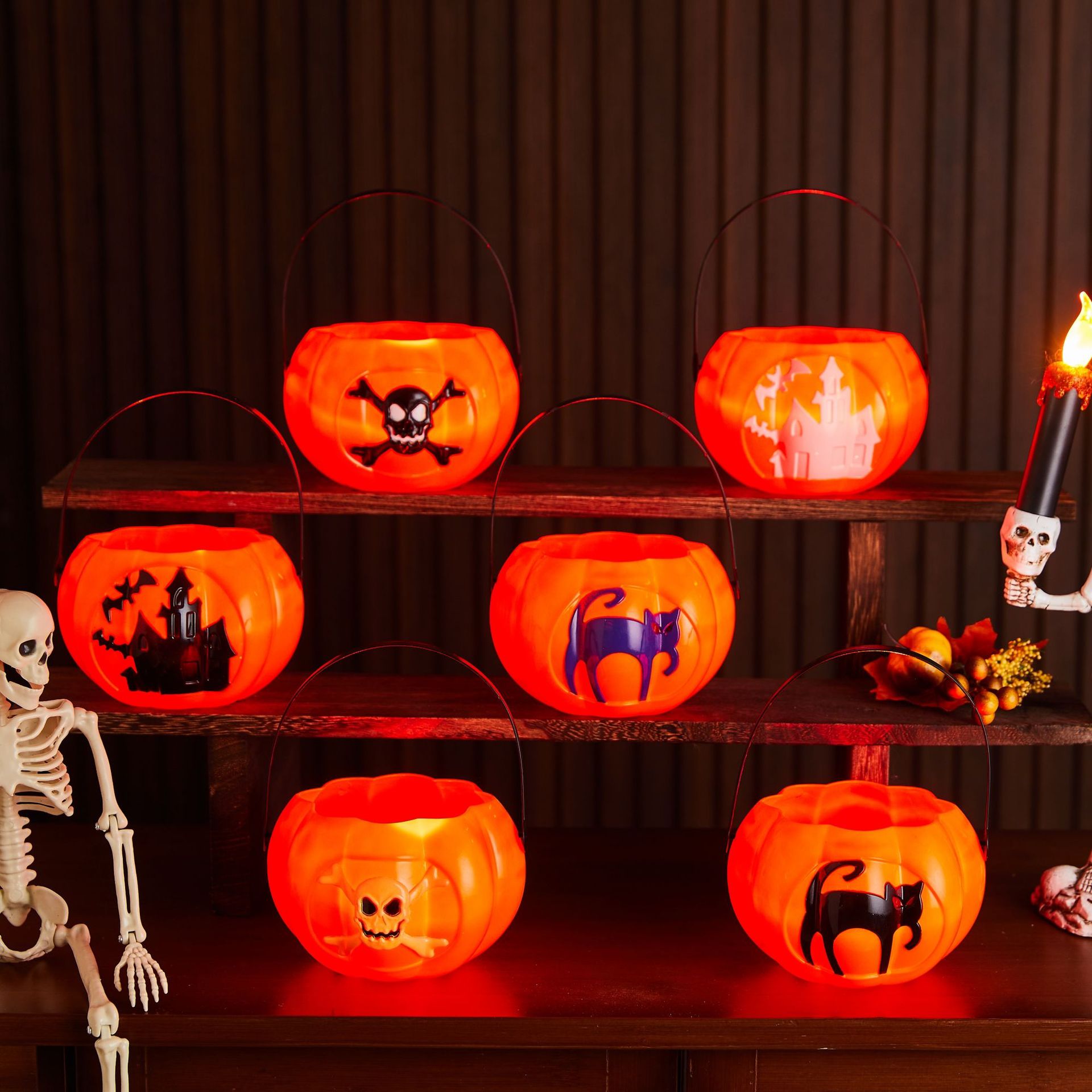 Glow-in-the-Dark Pumpkin Lantern | Premium Halloween Kids Bucket