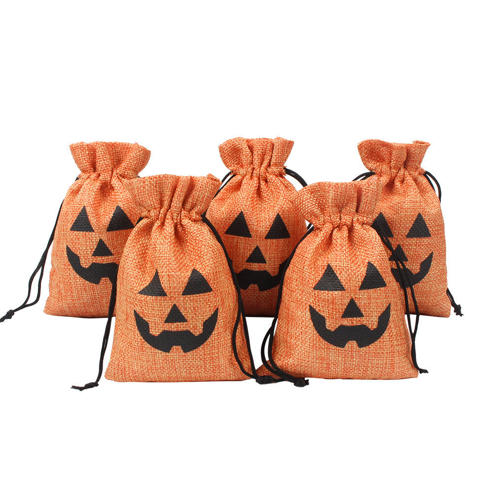 Burlap Candy Pouch Set | Premium Halloween Gift Bags, 5pc
