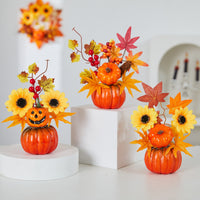 Maple Leaf Pumpkin Decor | Premium Autumn Harvest Accent