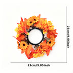 Sunflower & Maple Leaf Wreath | Premium Autumn Harvest Centerpiece