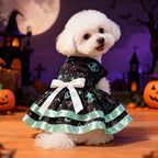 Pet Pumpkin Skull Bow Skirt | Premium Halloween Dog Costume