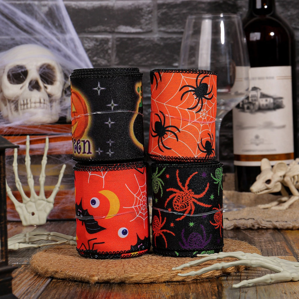 Spider Print Ribbon | Premium Halloween DIY Decor Ribbon