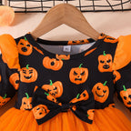 Girls' Pumpkin Princess Dress | Premium Halloween Tulle Costume