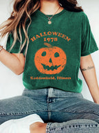 Halloween Pumpkin Print T-Shirt | Premium Graphic Tee