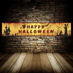 Halloween Backdrop Banner | Premium Bloody Bat & Pumpkin Decor, 250x48cm