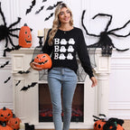 Embroidered Halloween Top | Premium Long Sleeve Round Neck Shirt