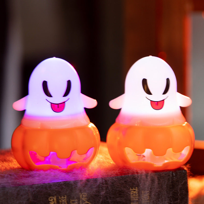 Ghost Pumpkin Lantern | Premium Halloween Light-Up Decor